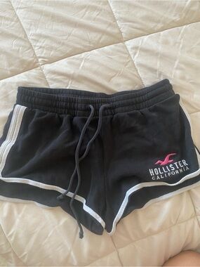 Vintage Hollister Black Lounge Shorts with Pink Logo